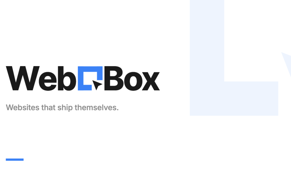 WebBox logo with the line Websites that ship themselves