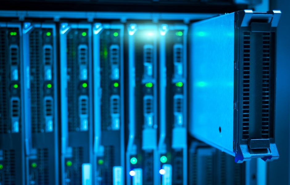 Data centre server racks representing AI infrastructure