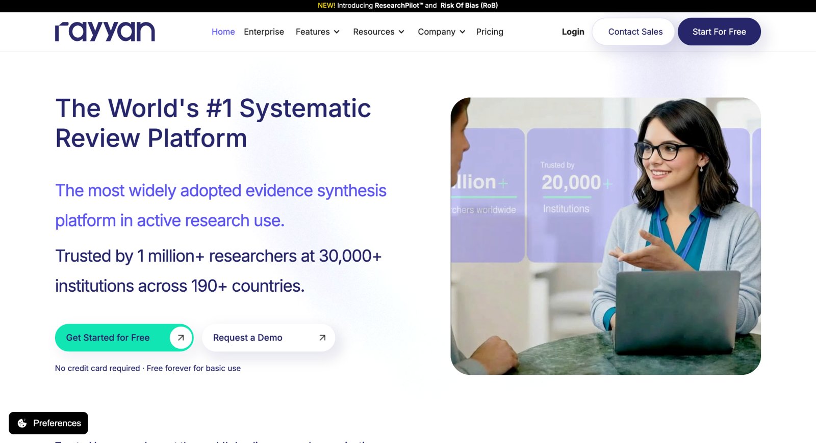 Rayyan systematic literature review platform homepage