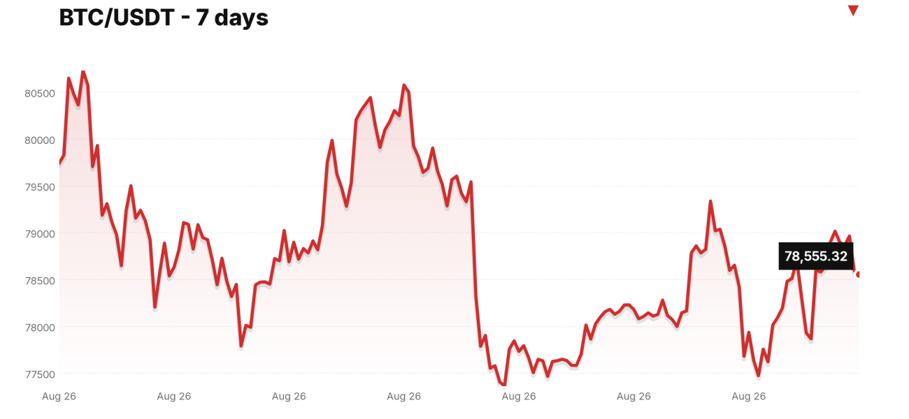 BTC/USDT price over the last seven days