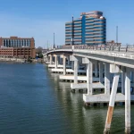 Hampton Roads waterfront and bridge, Virginia