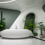 A modern office reception desk of the kind behind a UK virtual office business address